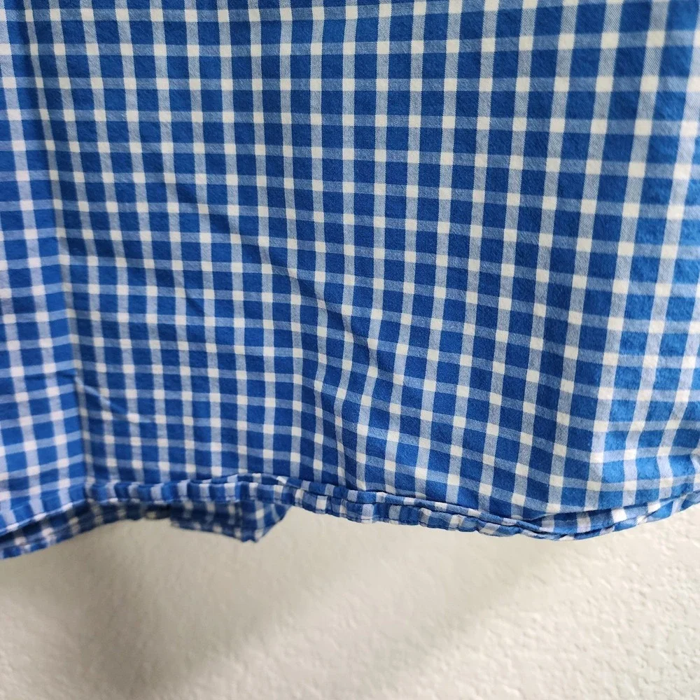 Banana Republic Mens Blue Plaid Regular Fit Long Sleeve Button Up Shirt XL